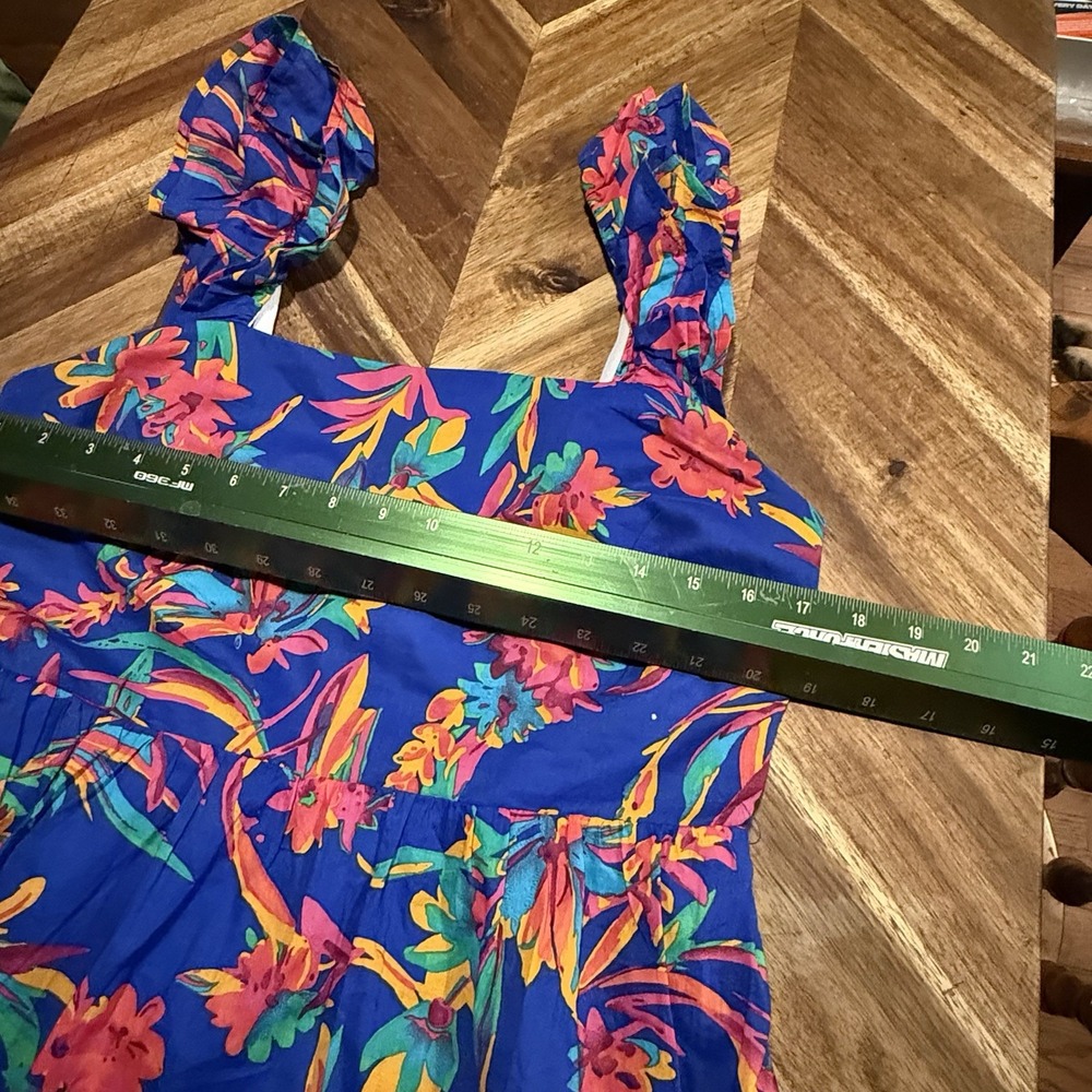 J Crew Dress Midi Floral Cotton Preppy Boho Vacay Resort Womens‎ Size 8 - Picture 8 of 13